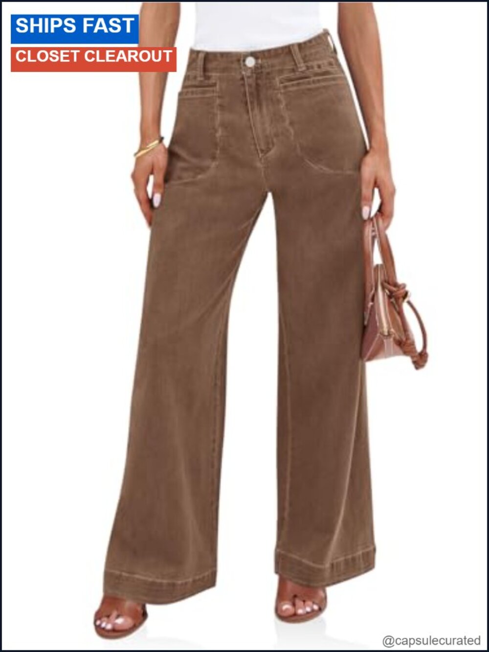 Wide Leg High Waisted Baggy Stretchy Denim Jeans Four Pocket Relaxed Fit